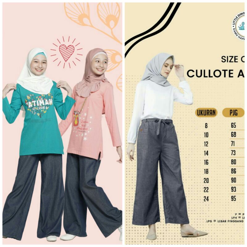 KULOT DENIM ANAK TANGGUNG REMAJA little dino kulot alexandria