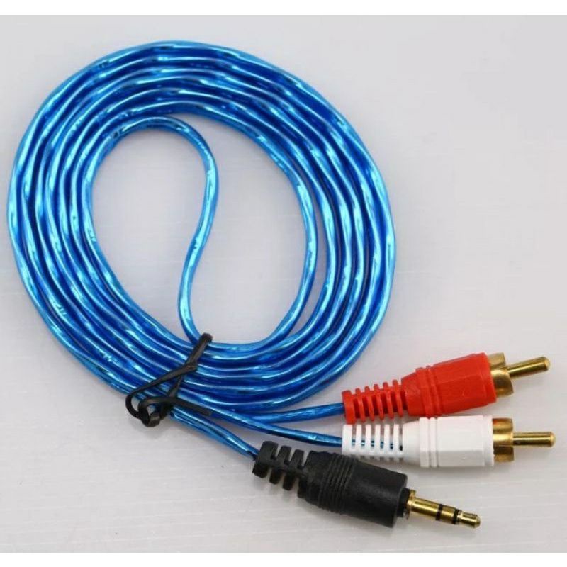 Kabel Jack Audio Aux To 2 Rca Transparan High Kualitas / Kabel Audio Aux 2 in 1 / Kabel Speaker 2in1