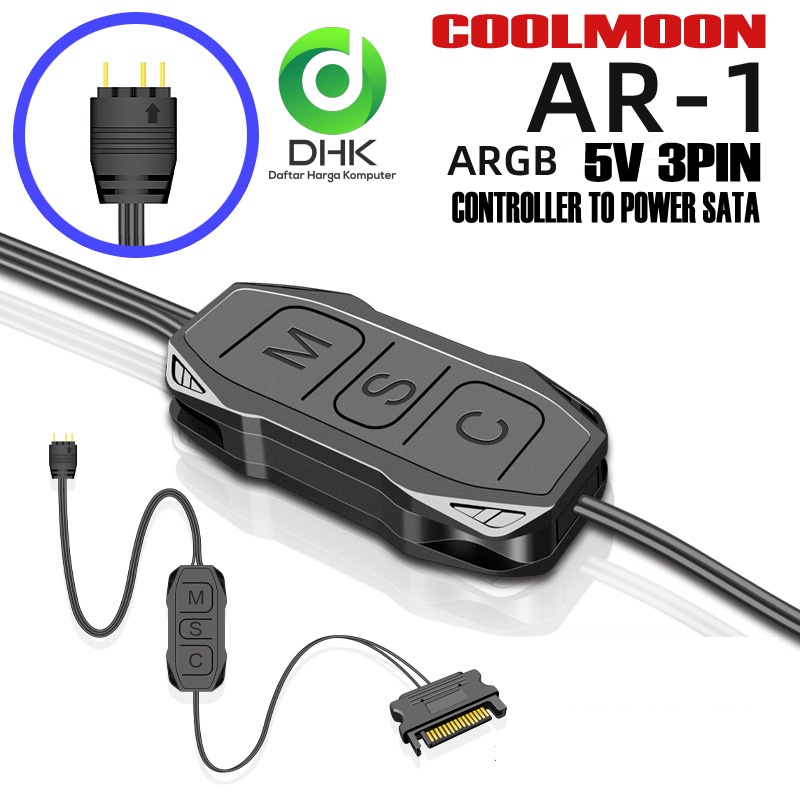 COOLMOON ARGB controller 5V 3 pin POWER SATA mini RGB controller AR-1