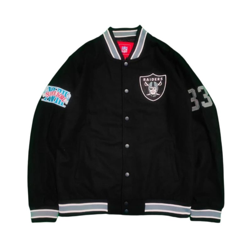 jaket varsity nfl raiders second original