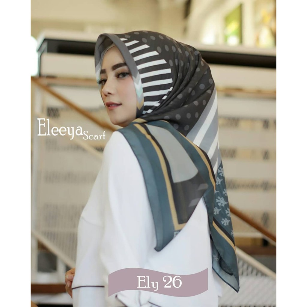 HIJAB SEGIEMPAT MOTIF PRINTING || Eleeya Scarf ELY 26