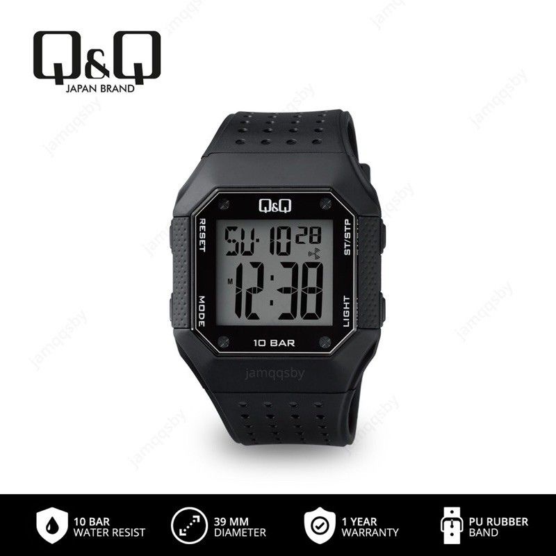 Q&amp;Q Original Jam Tangan Pria Digital Anti Air QQ M158 Series Ori Digital M158J001Y M158J002Y M158J003Y RUBBER JAMTANGAN QNQ KARET RUBBER STRAP ORIGINAL BERGARANSI  DIGITAL WATCH