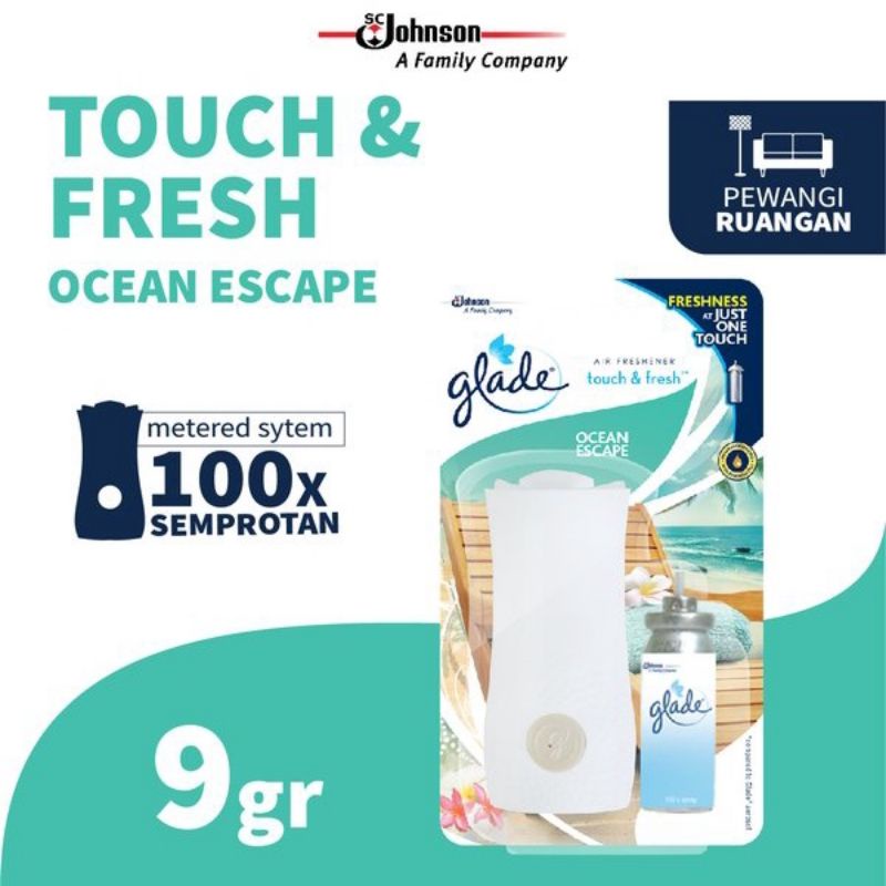 Glade Touch N Fresh Bullet REFILL Summer Bouquet / Ocean Escape / Romantic Lavender / Lemon Fresh Pengharum Ruangan Semprot