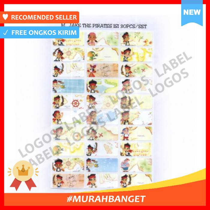 

Stiker - Jake Pirate Sticker Medium Name Label Nama Bajak Laut Pantai Aa - Pengikat & Perekat