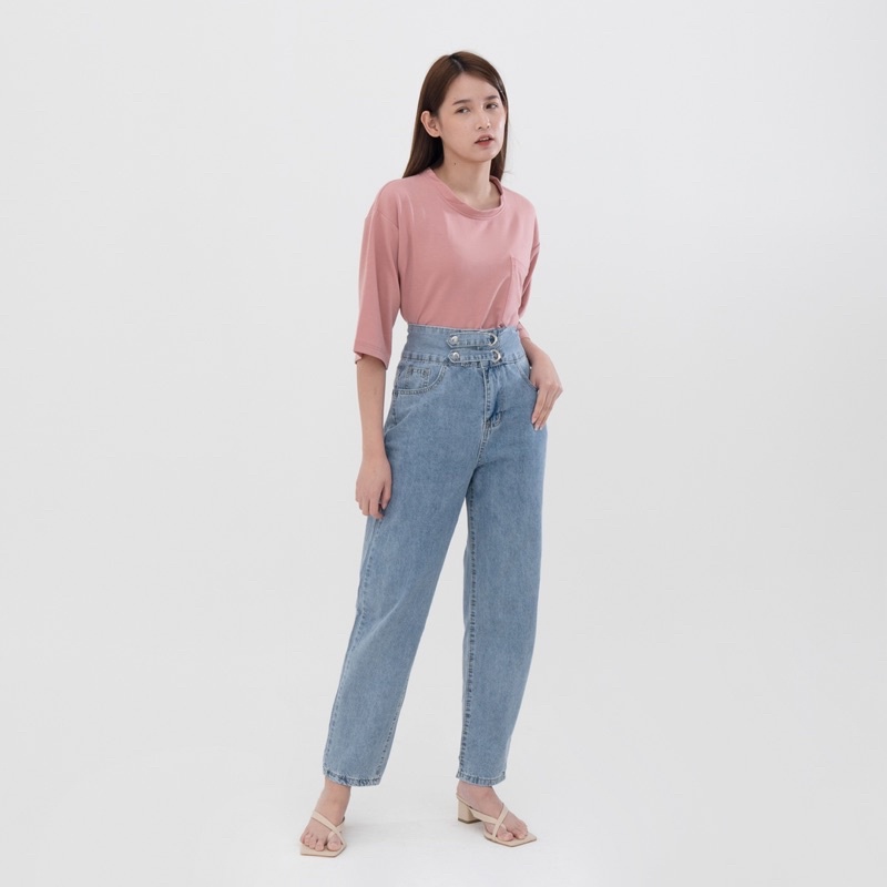 VIERLIN - Jeans 2111 - CELANA BOYFRIEND JEANS HIGH WAIST