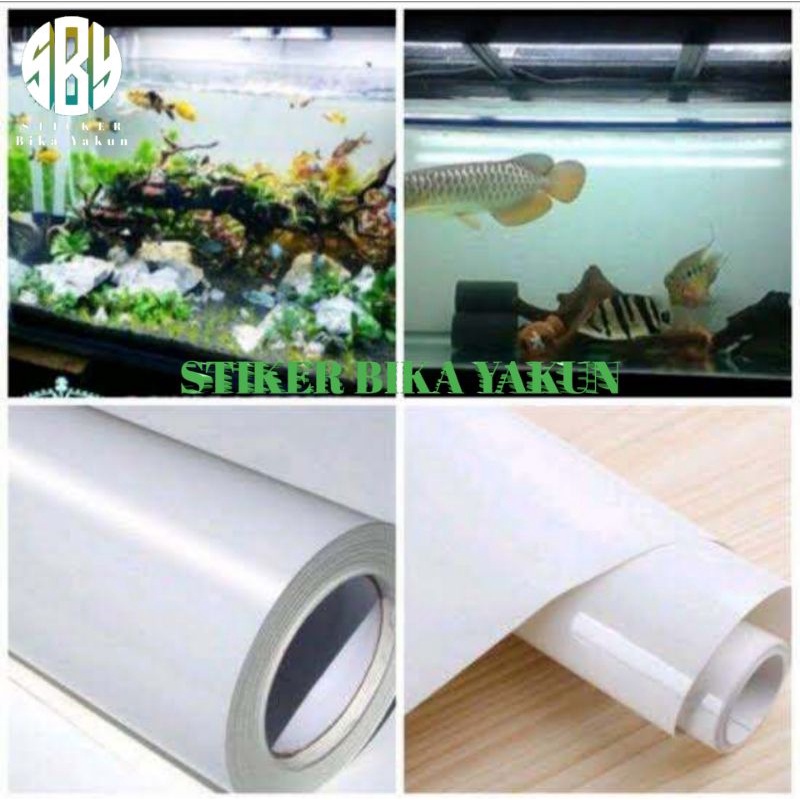 STIKER BACKGROUND AQUARIUM / STICKER PUTIH POLOS