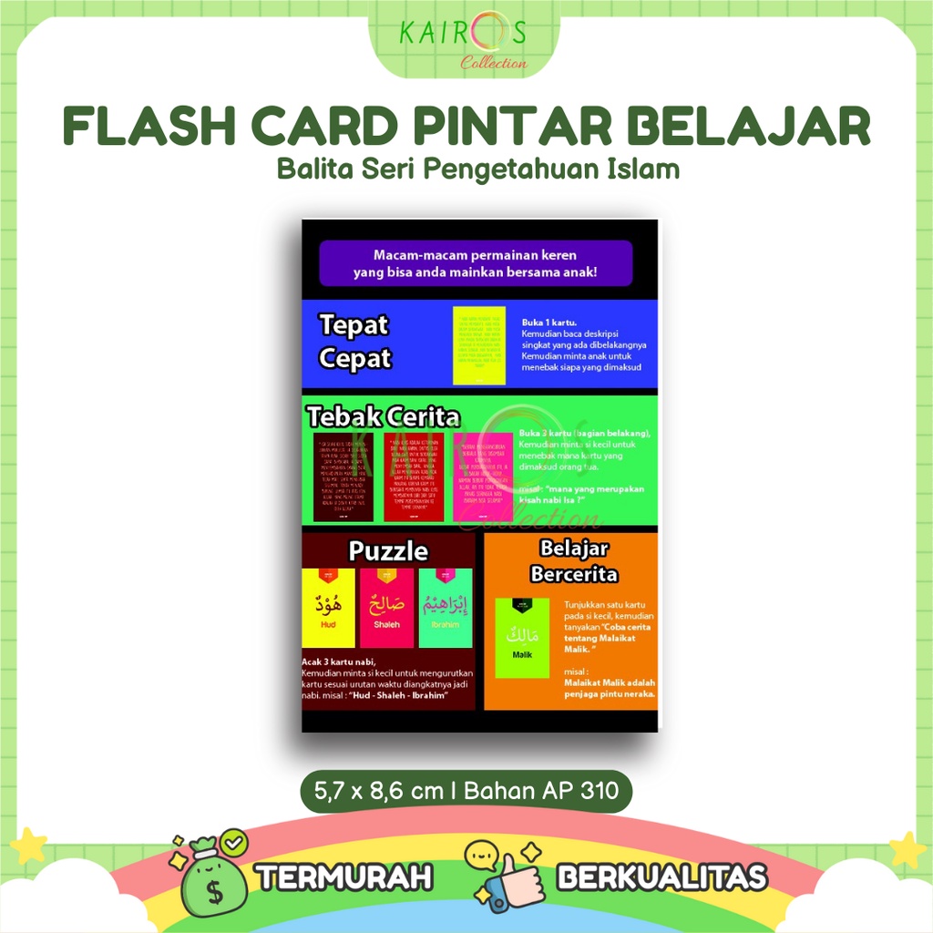 Flashcard /Flash Card Kartu Pintar Belajar Balita Seri Pengetahuan Islam