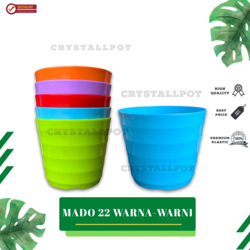 pot bunga tanaman Mado warna warni 19cm - lovenia 8022