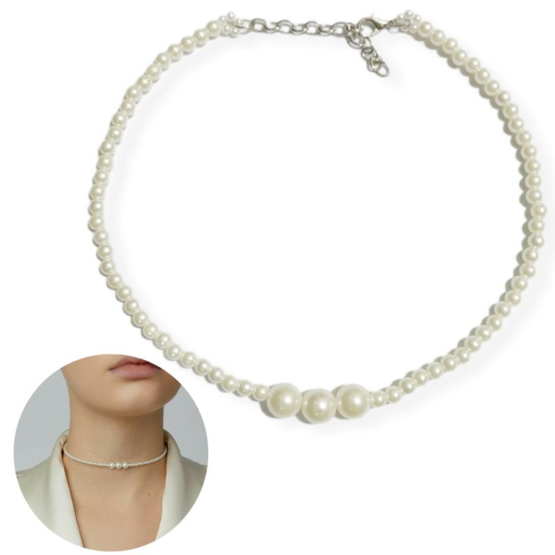 Starla Korean Pearl Choker Necklace Kalung Korea Mutiara