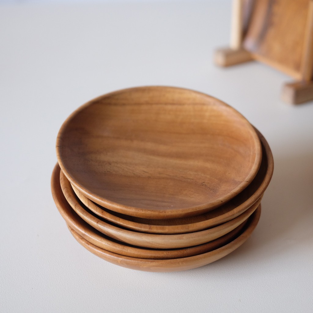 Dekayu - Lepek Kayu Jati | Wadah Sambal Kayu | Coaster | Tatakan Gelas | Wooden Saucer