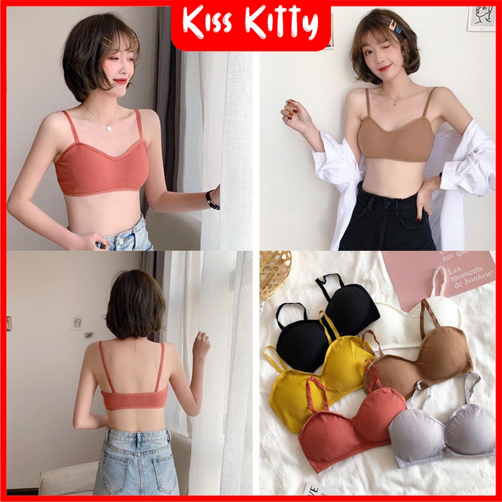 Bra Tank Top Pakaian Dalam Wanita Kekinian Fashion Style Sport Yoga Bra Tanpa Kawat