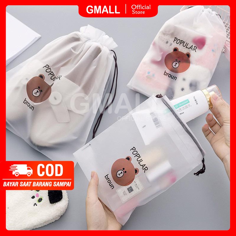 Tas Bag Pouch Serut Transparan Anti Air Gmall HW0002