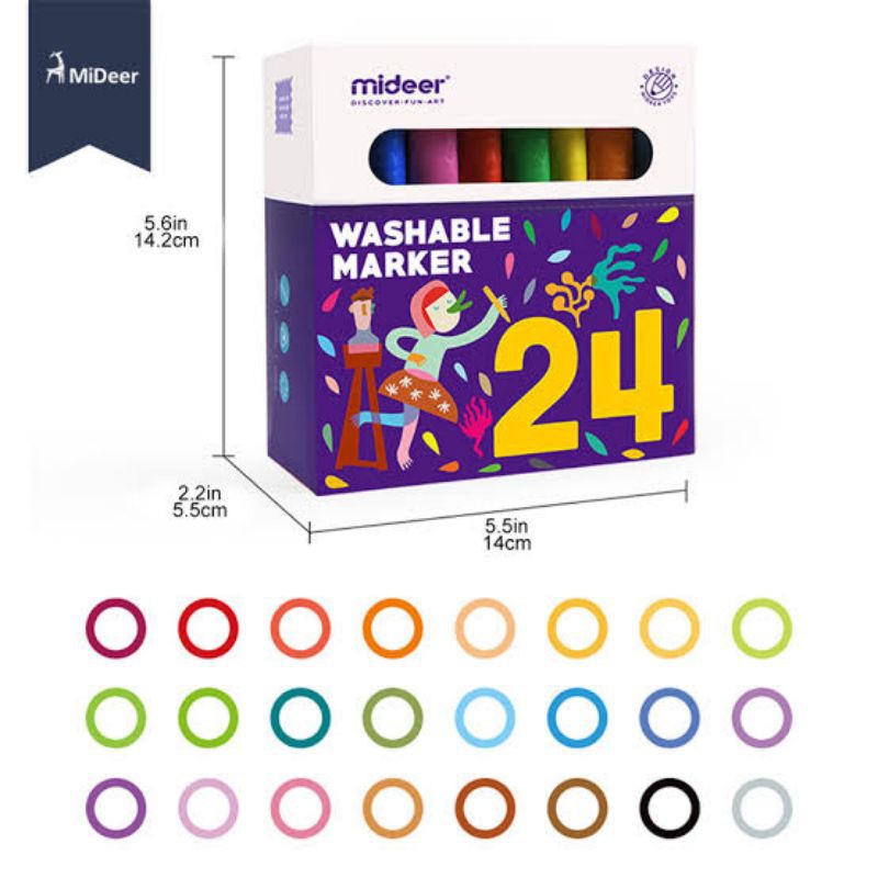 

mideer washable marker isi 24