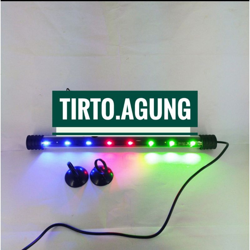 LAMPU LED AQUARIUM 20-60CM BERGARANSI PUTIH BIRU PUTIH 3 WARNA 20CM 30CM 40CM 50CM 60CM