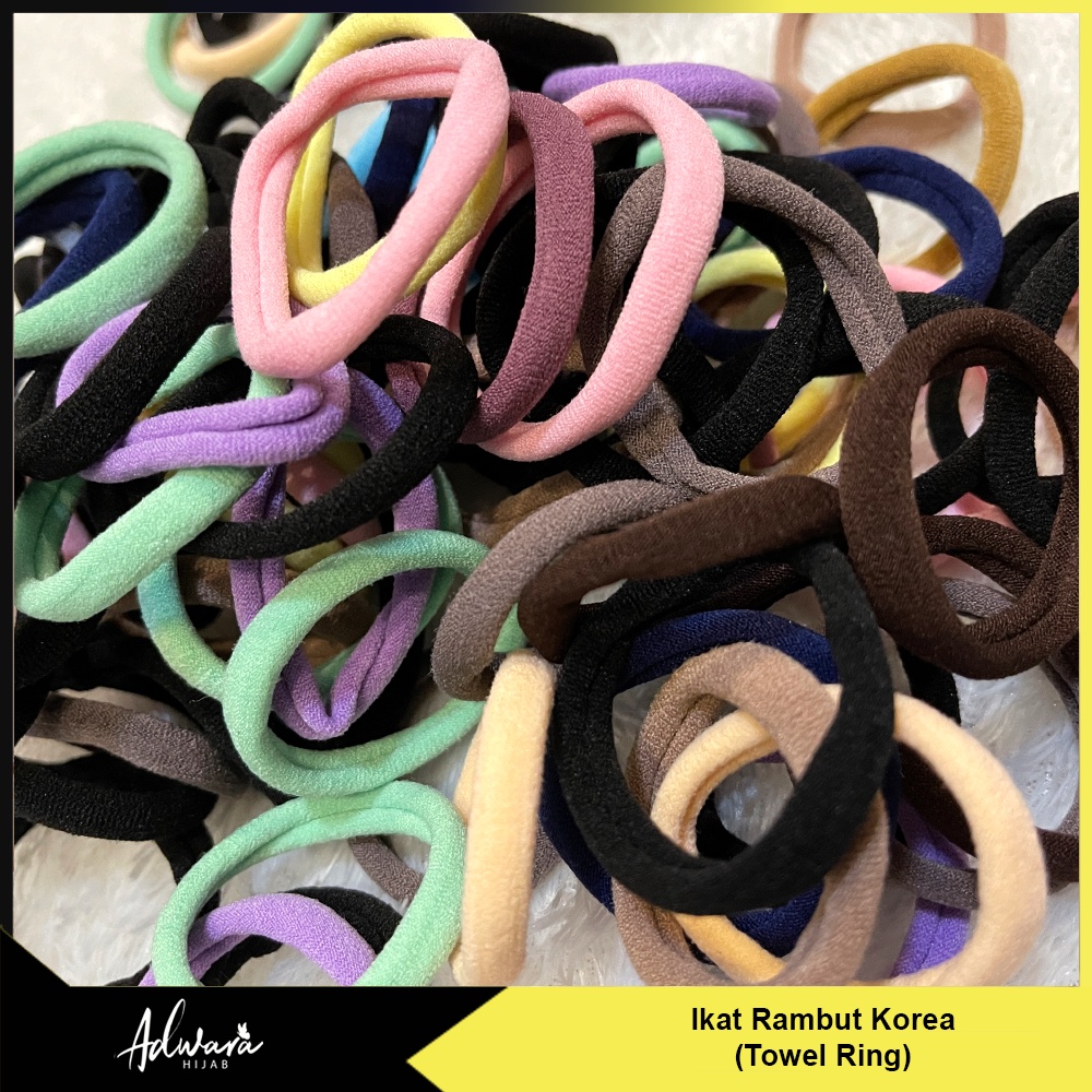 Ikat Rambut Korea Warna Warni Random / Ikat Rambut Donat Cincin (Towel Ring Isi 5 Pcs )