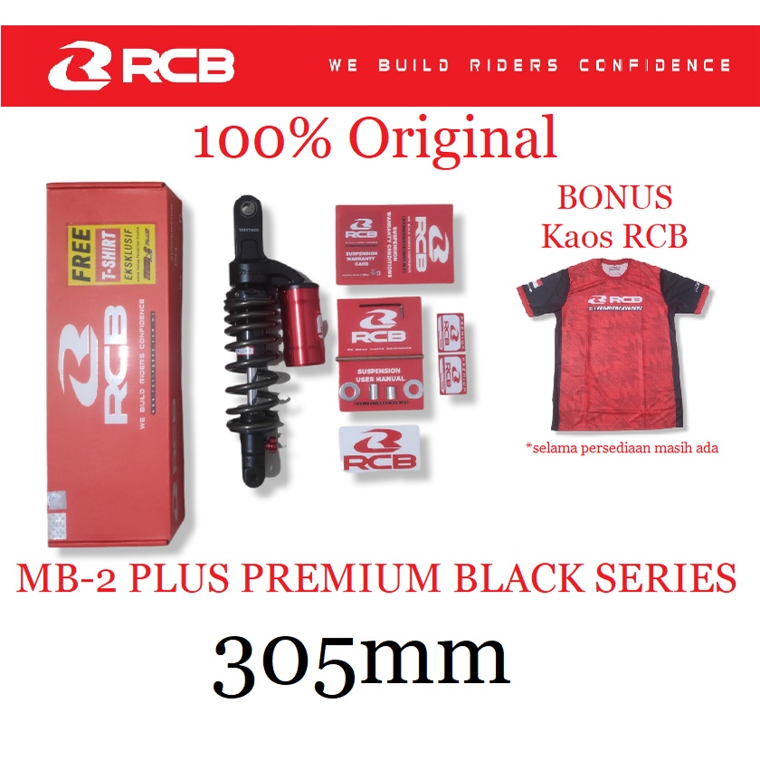 SHOCK TABUNG RCB MB 2 PLUS MATIC MIO SOUL J M3 BEAT VARIO 305mm ASLI ORI ORIGINAL TITANIUM SHOCKBREA