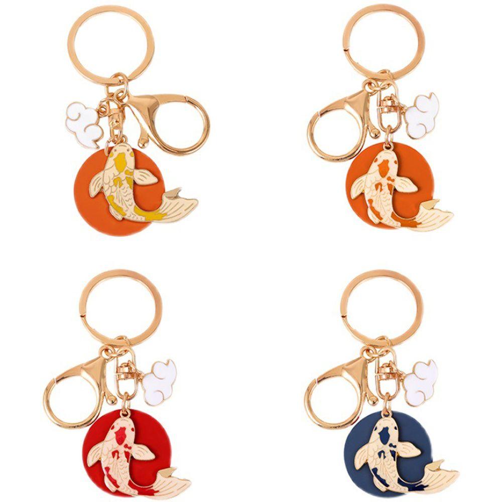 Needway   Koi Gantungan Kunci Lucu Vintage Kreatif Kartun Logam Jepang Key Chain