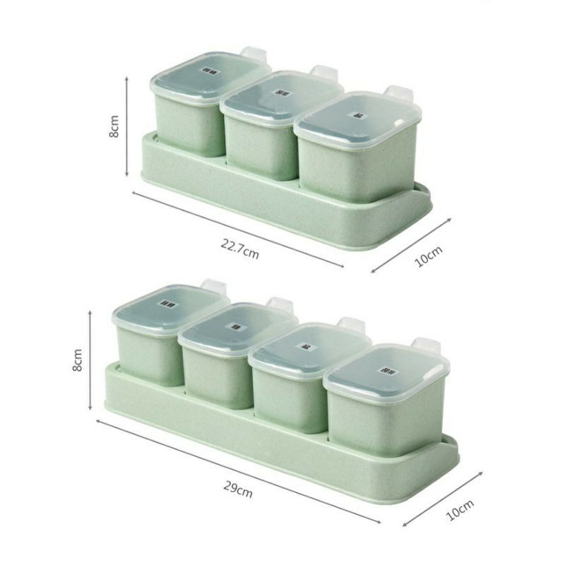 Kotak Bumbu Portable 4 in 1 Satu Set Isi 4 Pcs / Seasoning Box 4 in 1