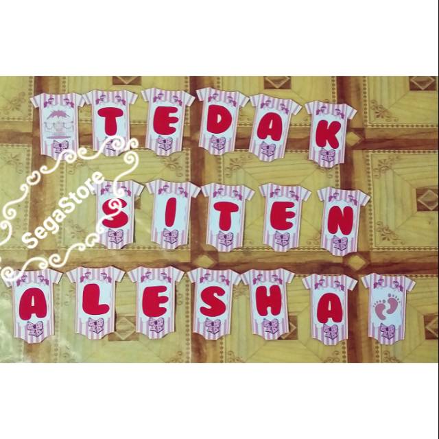 Bunting flag tedak siten motif baju baby