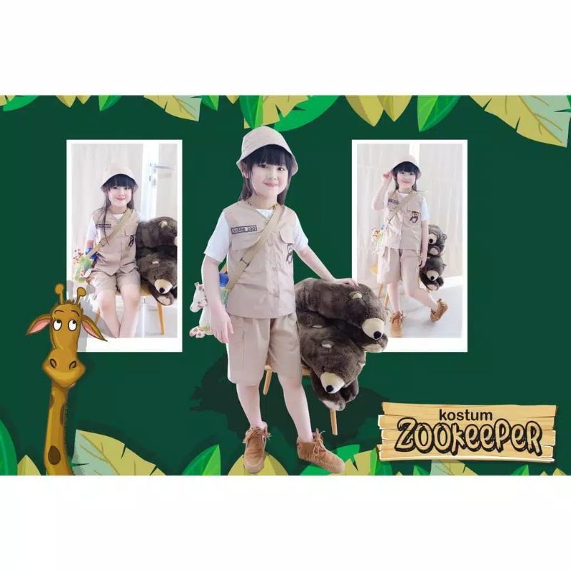 READY JKT BAJU Costum ADVENTURE TAMAN SAFARI PUNCAK ZOO PROFESI ULAN TAHUN COWOK CEWEK DUFAN JUNGLE