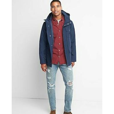 Jaket GAP Ripstop Parka Jacket Navy Blue Original