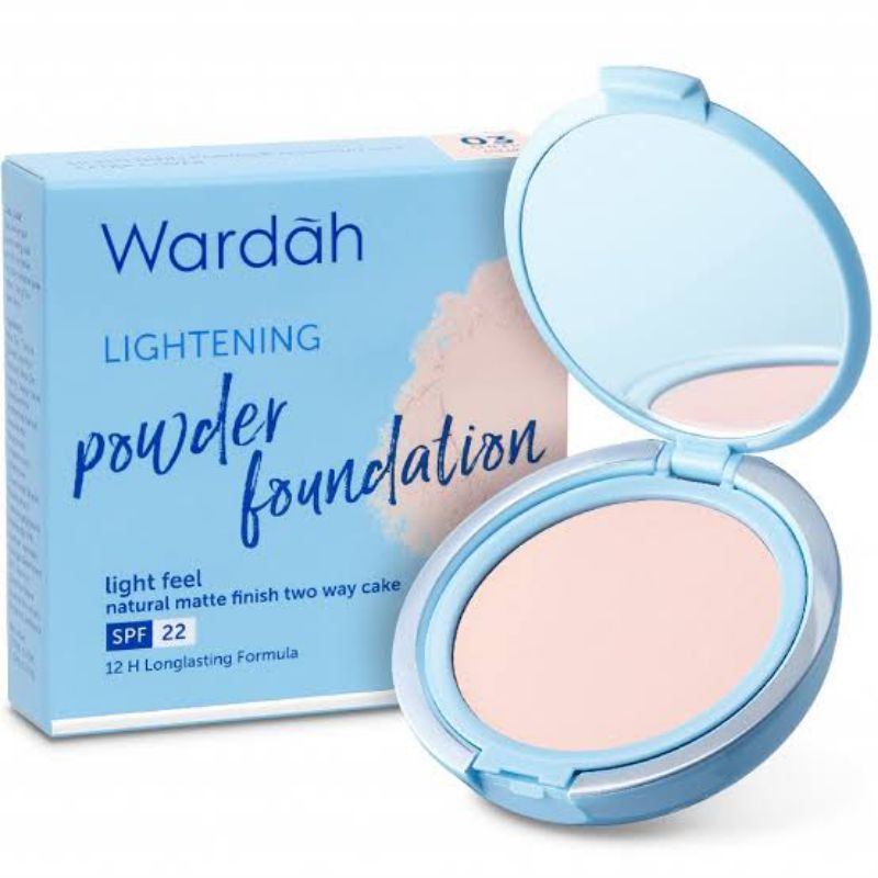 WARDAH LIGHTENING Powder Foundation LIGHT FEEL spf 22 (BEDAK PADAT+FOUNDATION)  produk dijamin oriig