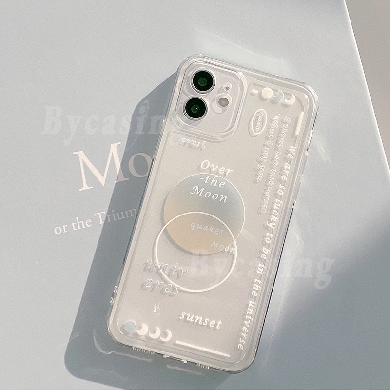 Creative Moon Clear Case for VIVO Y15S Y15A Y12S Y12A Y21T Y21 Y21S Y33S Y20 Y20i Y20S Y11 Y12 Y15 Y17 Y91 Y93 Y95 Y91C S1 Y19 Y30 Y50 Y85 V9 Y66 Y67 V5 Transparent Personalized Painted Soft Silicone Cover BY