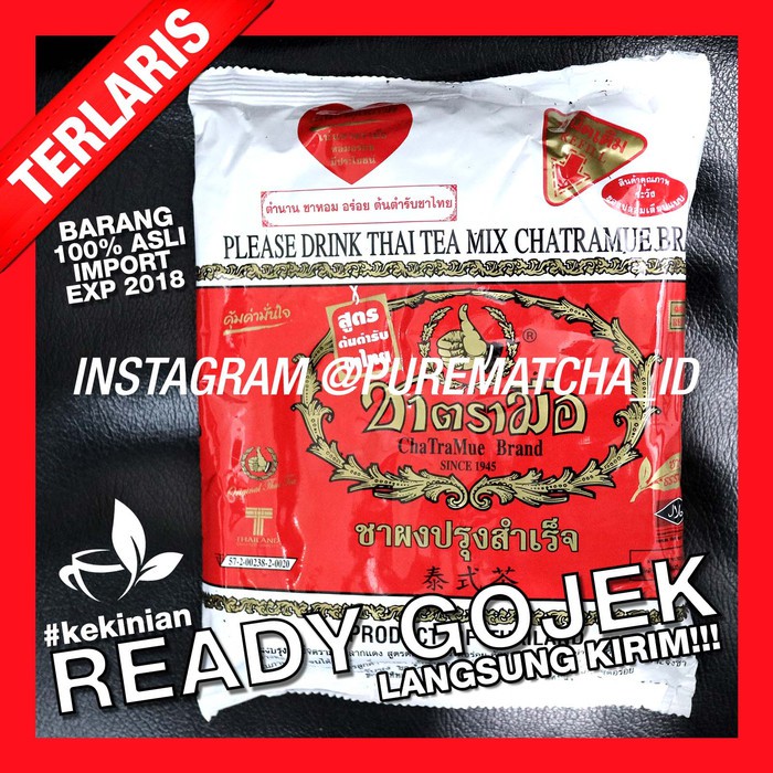 

Thaitea Thai Tea Number One Brand Cha TraMue Brand Teh Thailand 400gr