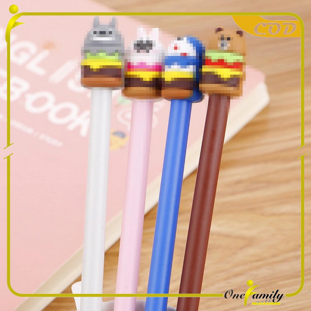 

ONE-A7 Pena Hamburger Cartoon/Pulpen Burger Unik/Pen Burger Kartun Line Stationary