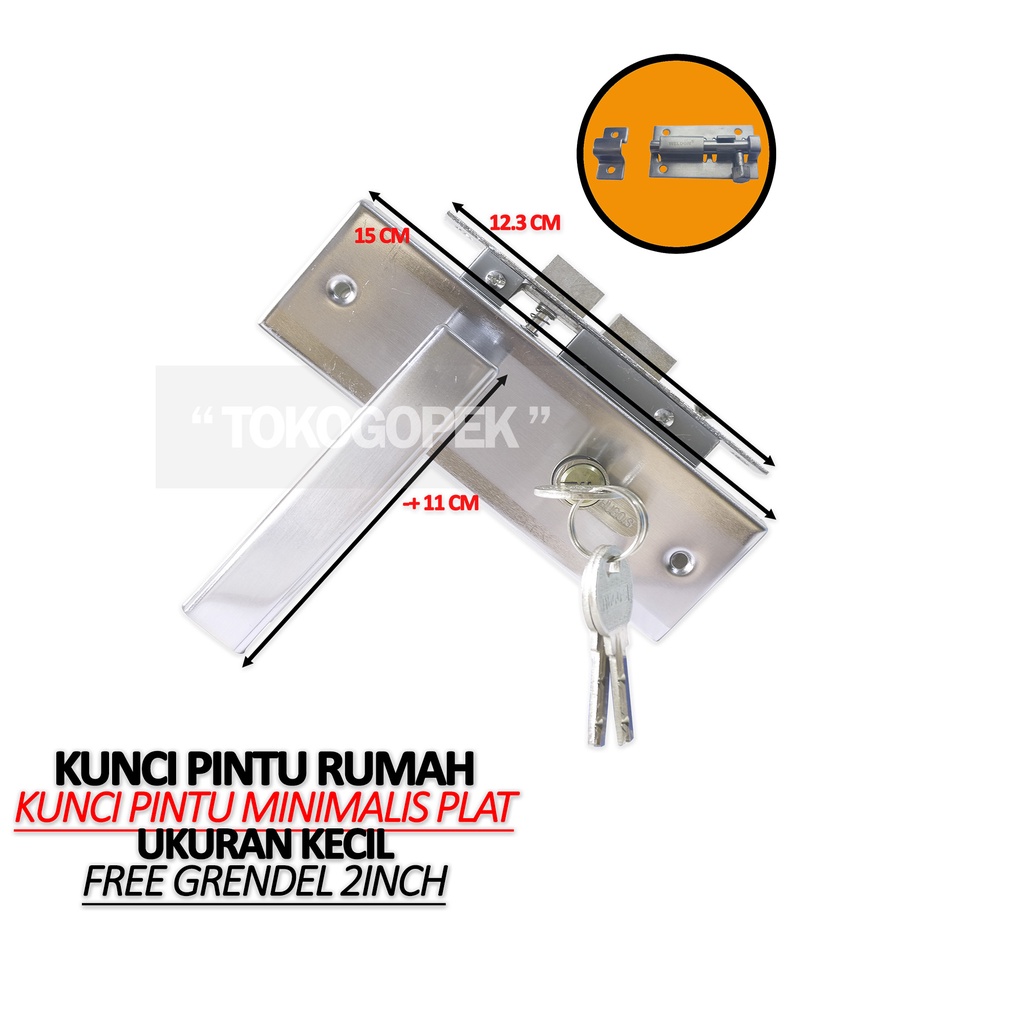 KUNCI PINTU RUMAH SET KECIL - HANDLE PINTU RUMAH - GAGANG PINTU RUMAH