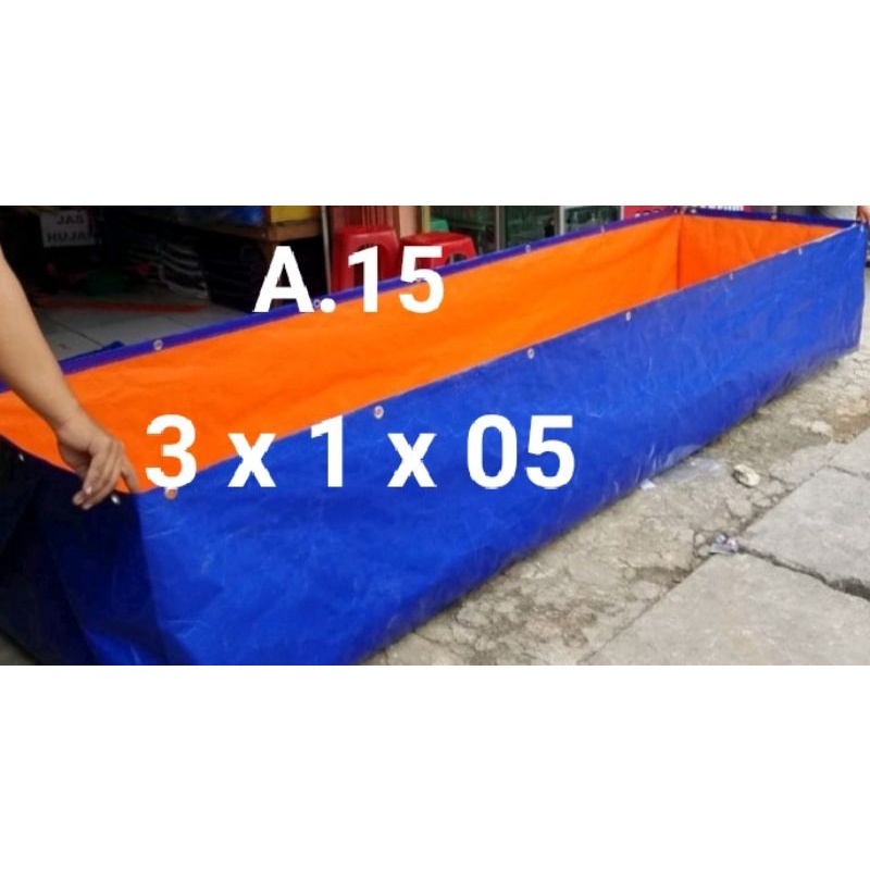 terpal kolam ikan tipe A 15 ukuran 3x1x05