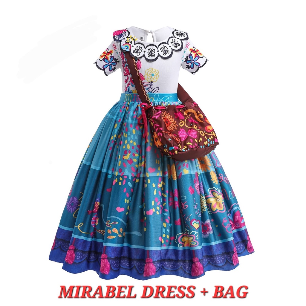 ENCANTO DRESS KOSTUM PRINCESS MIRABEL ISABELA IMPORT BAJU DRES ANAK PEREMPUAN HALOWEEN