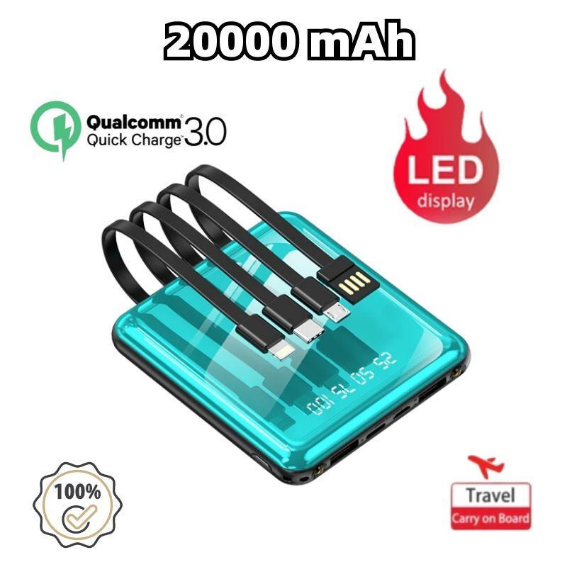 PowerBank 20000mAh 100% Original Powerbank Murah Topk Portable Fast Charger Power Bank for Samsung Huawei Vivo Apple JIYANG Original