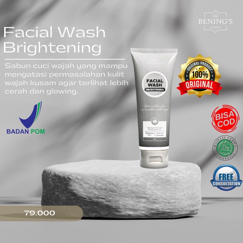 Facial Wash Brightening Benings Skincare by Dr Oky (Benings Clinic) Lactic Acid