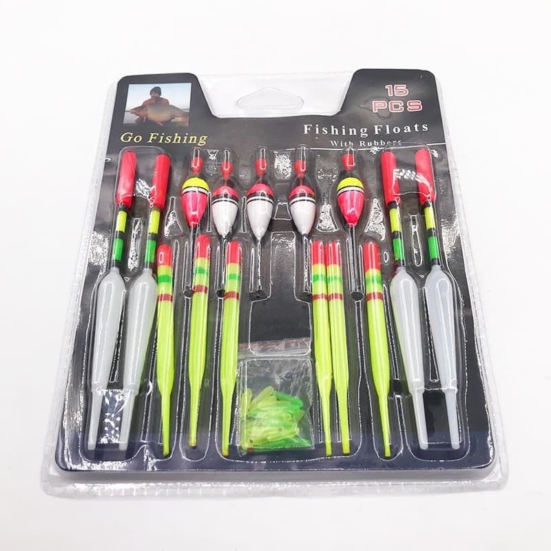 Go Fishing Kumbul Umpan Pancing Vertical Fishing Floats Lure Bait 15 PCS - P0015 - Multi-Color