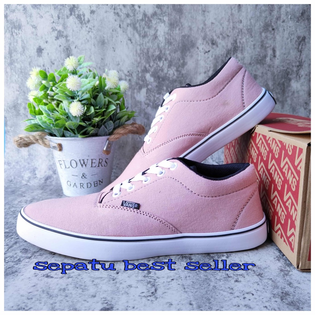 Sepatu wanita Vans_Era Authentic warna peach pink Sepatu sekolah kuliah gaya lucu siap kirim