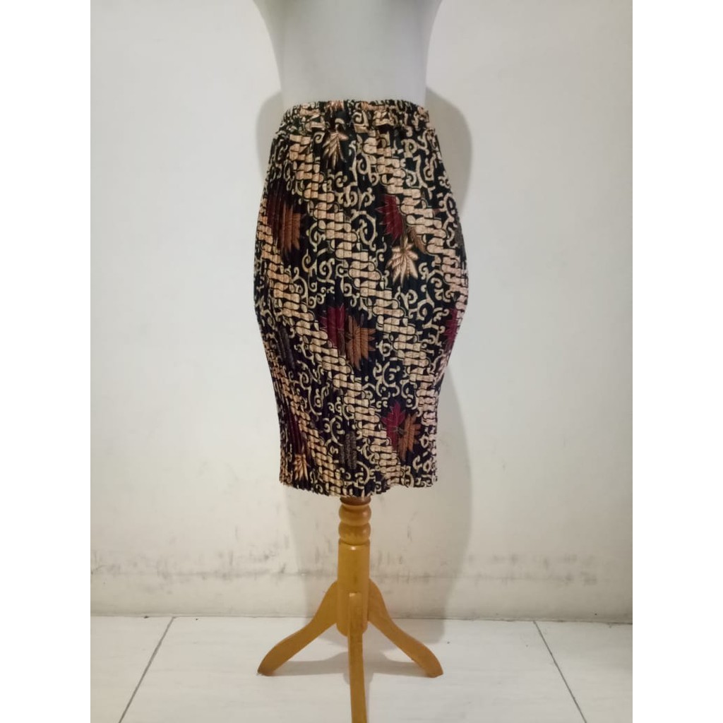 SB Collection Rok Pendek Tarita Midi Batik Plisket Jumbo Wanita