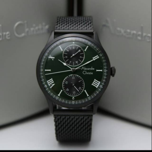 ALEXANDRE CHRISTIE AC6437 BLACK DIAL GREEN PRIA.ORIGINAL GARANSI RESMI 1 TAHUN