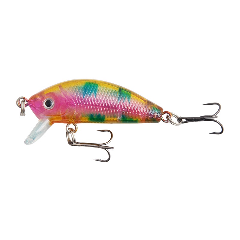 Umpan Pancing Ikan 5cm 4.2g Sinking Minnow 3D 35 Warna Bahan Plastik Dengan 2 Kail Umpan Casting