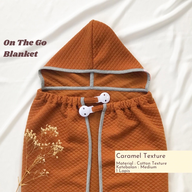 On The Go Blanket Texture Series Calistaphilips | Hoodie Blanket | Selimut Bayi G4