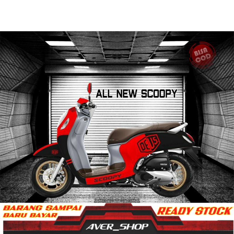 Striping scoopy merah Decal motor scoopy full body Sticker stiker scoopy fi variasi