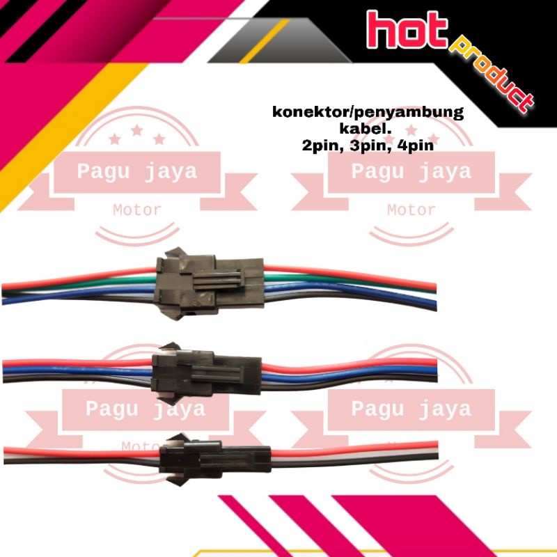 konektor conector penyambung kabel lampu ac dc motor mobil kabel kecil harga 1 set 2 pin 3 pin 4 pin untuk sambungkan lampu led, kolong dll