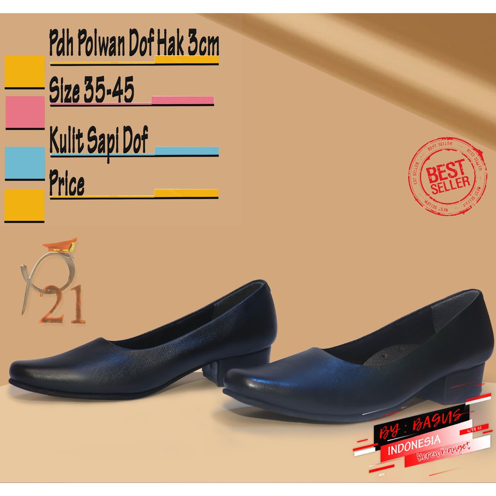 P21 / SEPATU WANITA / PDH DOF / SEPATU POLWAN