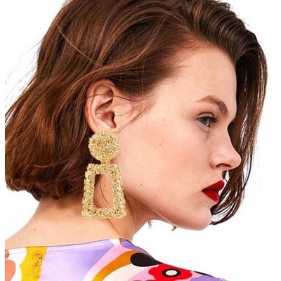 Anting Ala Korea Panjang Anting Trapesium Paduan Anting Aksesoris Fashion