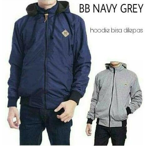 Jaket parka/ jaket bolak balik waterproof/ bomber Hoodie bolak balik