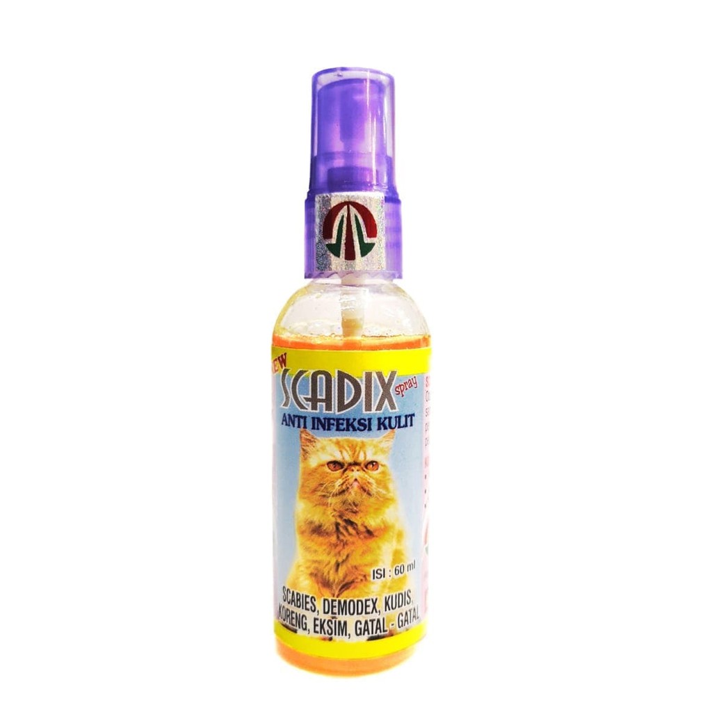 Scadix Spray Kucing  60 ml Obat  Jamur  Gatal gatal Scabies 