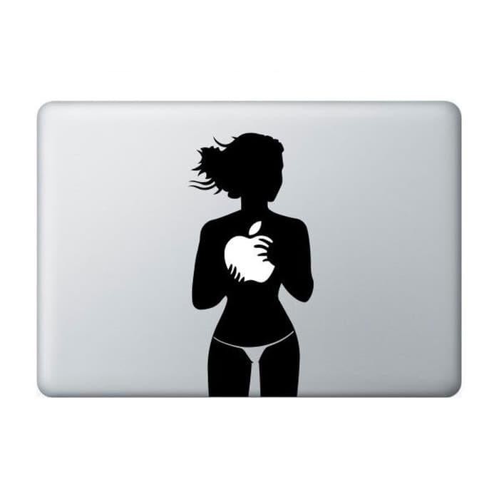 Garskin laptop Stiker Girl hold Cewe Pegang Apple Sticker Vinyl Decal