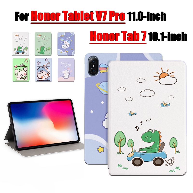 [Ready Stock] For Honor Tablet V7 Pro 11.0&quot; (2021) Honor Tab7 10.1&quot; AGM3-W09HN Casing Pelindung Tablet Motif Fashion Kartun Anime Stand Flip Cover