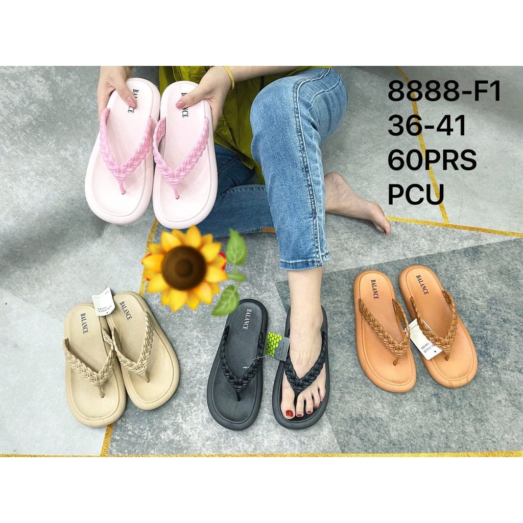 Sandal Karet Jelly Wedges Wanita import Model Terbaru Original Kekinian by AGUNG STYLE Balance 8888-F1