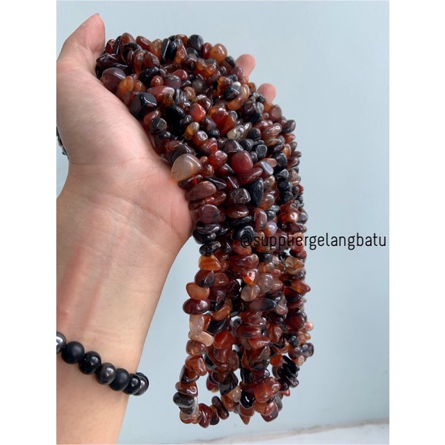 KERIKIL BESAR Batu BLACKRED AGATE 2cm MERAH HITAM kalimantan pilihan